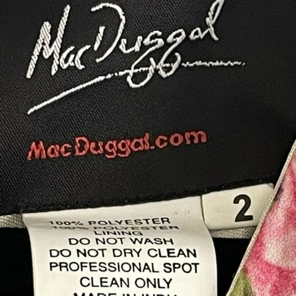 Mac Duggal Floral Beaded Flutter Sleeve Formal Gown Long Maxi Dress NWT Size 2 - Picture 7 of 8